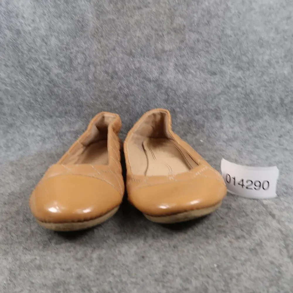 Link Shoes Girls 3 Ballet Flats Slip On Cap Toe Quilted Casual Comfort Brown